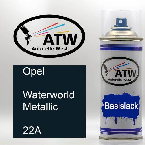 Opel, Waterworld Metallic, 22A: 400ml Sprühdose, von ATW Autoteile West.